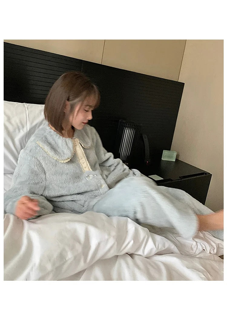 Ensemble Pyjama Deux Pièces À Manches Longues pour Femmes | Idéal pour L’Hiver Et Les Soirées À La Maison