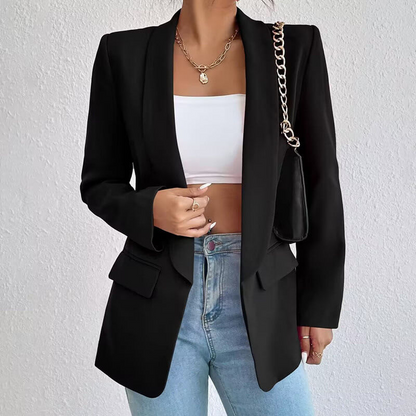 Veste Structurée à Manches Longues avec Ouverture Frontale pour Femme | Idéale pour le Travail et le Quotidien