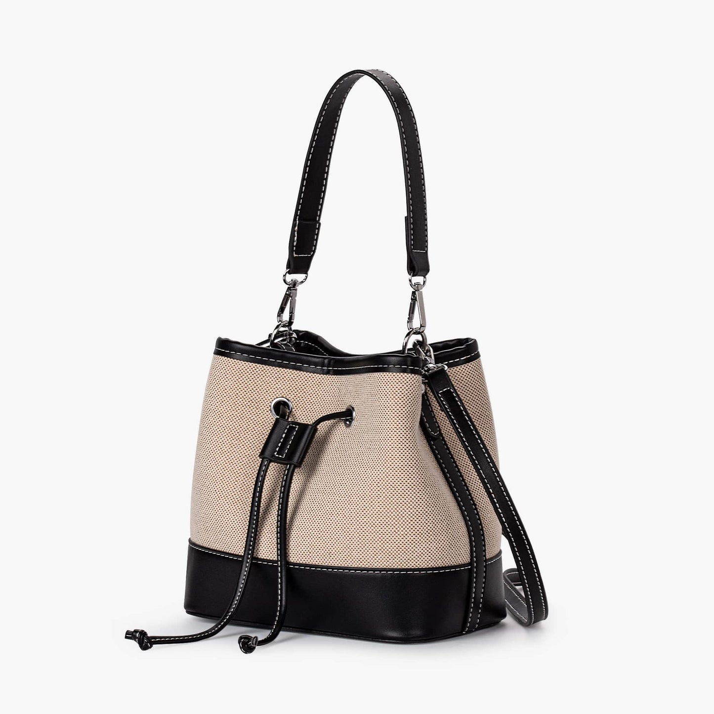 Sac Seau Bicolore Avec Cordon De Serrage Et Bandoulière Ajustable Pour Femme | Idéal Pour Usage Quotidien