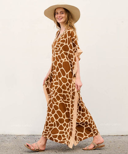 Caftan Ample à Coupe Fluide pour Femme | Idéal pour les Journées Décontractées et les Sorties Estivales