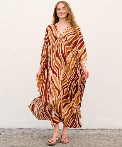 Caftan Ample à Coupe Fluide pour Femme | Idéal pour les Journées Décontractées et les Sorties Estivales