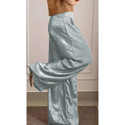 Pantalon À Taille Marquée avec Jambe Large pour Femme | Idéal pour Les Tenues Quotidiennes