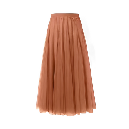 Jupe longue plissée à taille élastiquée pour femmes