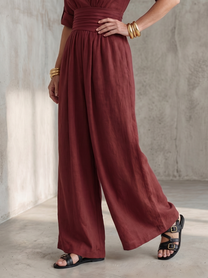 Combinaison croisée jambe large pour femmes