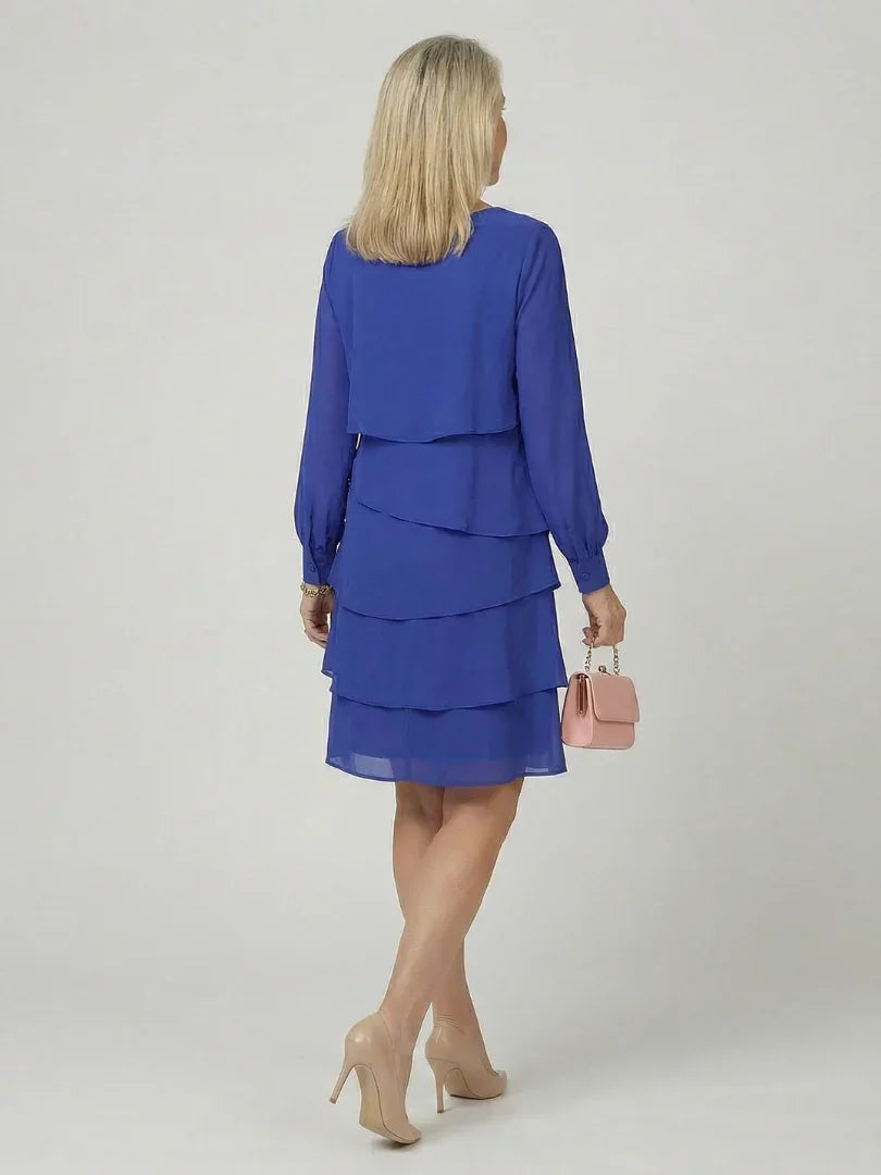 Robe midi à volants superposés pour femmes