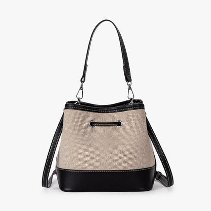 Sac Seau Bicolore Avec Cordon De Serrage Et Bandoulière Ajustable Pour Femme | Idéal Pour Usage Quotidien