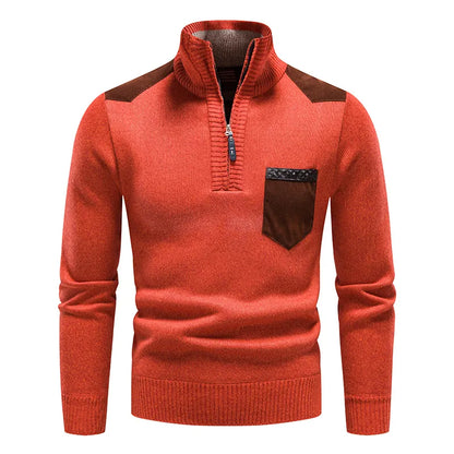 Pull À Col Montant Avec Motif Colorblock Pour Homme | Idéal Pour Les Journées Fraîches
