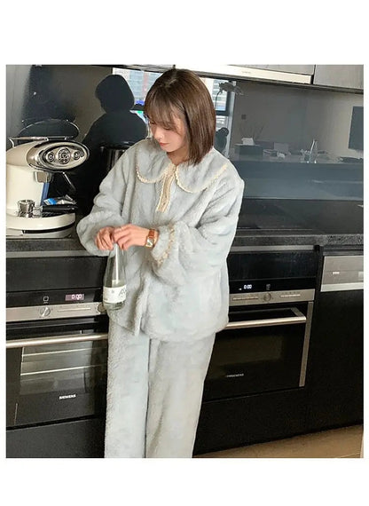 Ensemble Pyjama Deux Pièces À Manches Longues pour Femmes | Idéal pour L’Hiver Et Les Soirées À La Maison