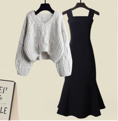 Ensemble Deux Pièces avec Blouse Tweed et Jupe Fishtail pour Femme | Idéal pour Usage Quotidien et Décontracté