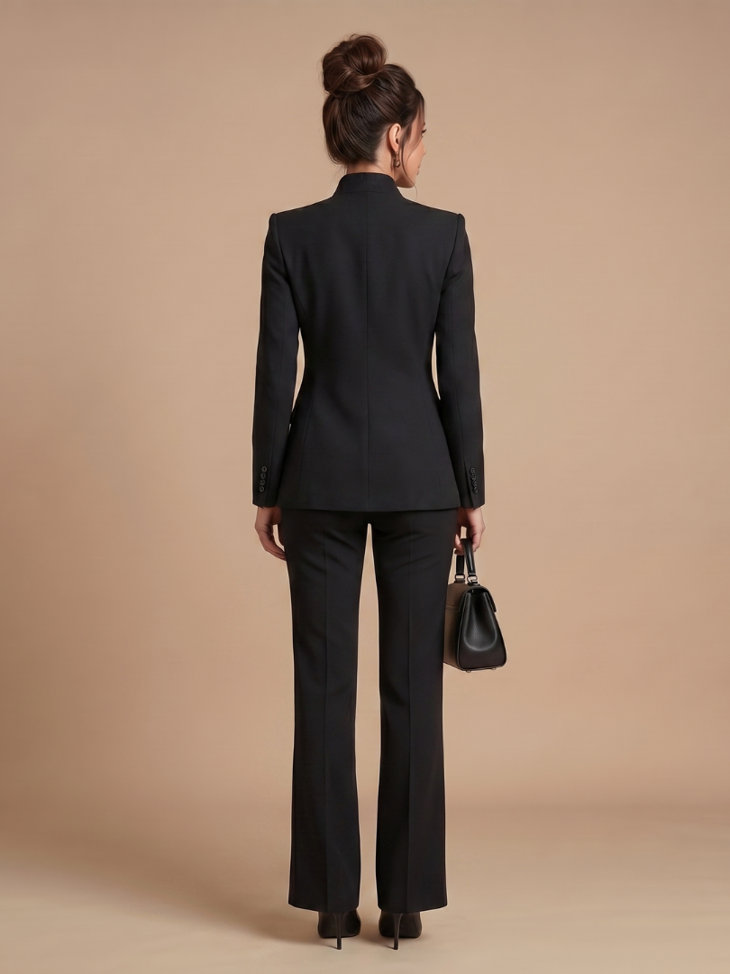 Ensemble tailleur à col montant pour femmes