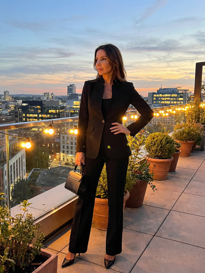 Ensemble tailleur à col montant pour femmes