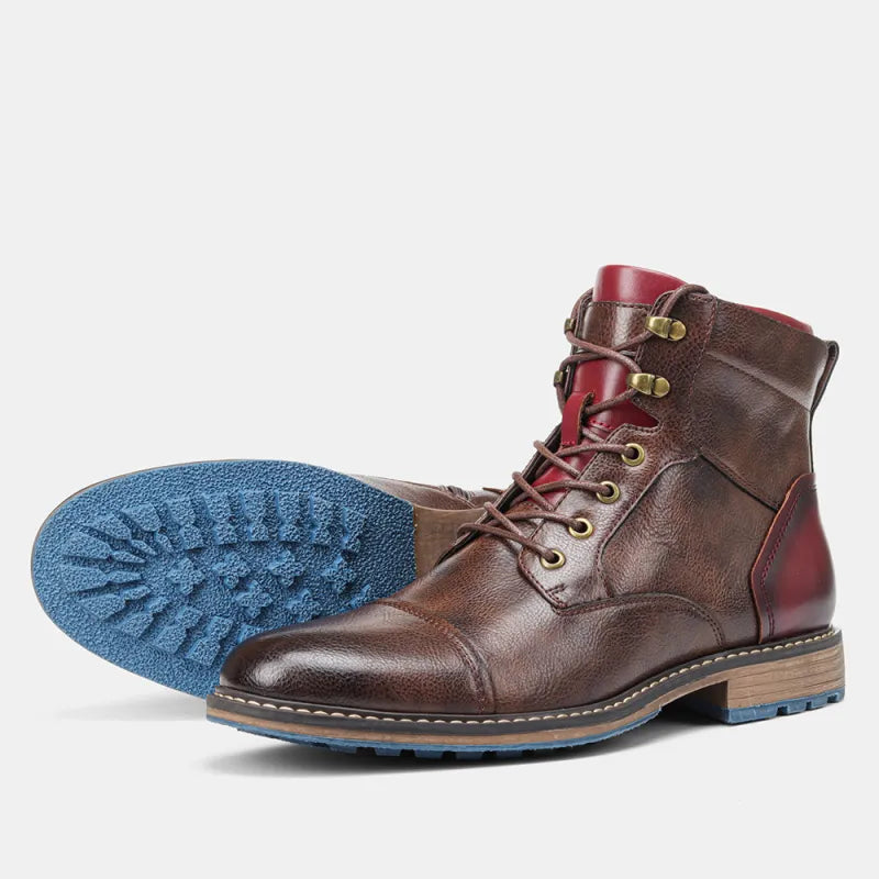 Bottines à lacets et zip pour hommes