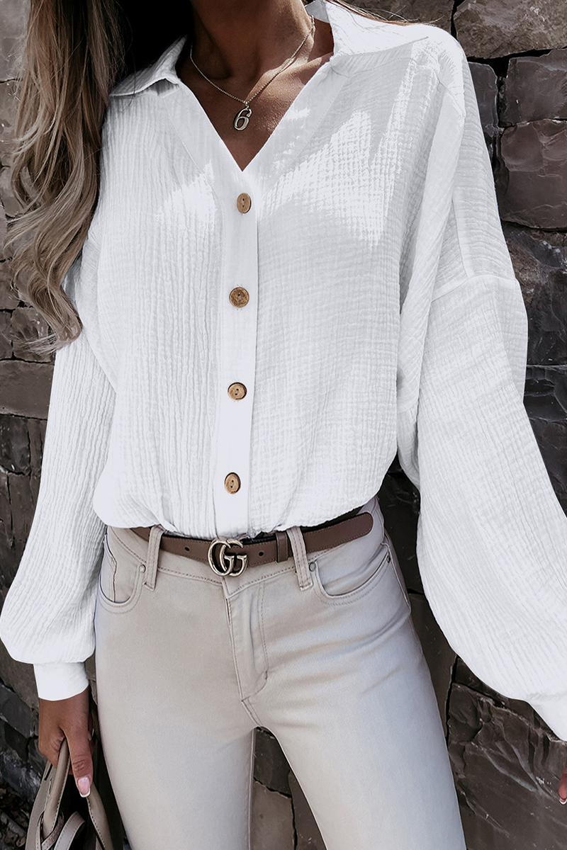 Blouse avec Col Rabattu et Boutons pour Femme | Idéale pour Bureau et Sorties