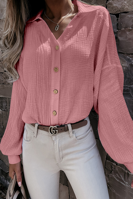 Blouse avec Col Rabattu et Boutons pour Femme | Idéale pour Bureau et Sorties