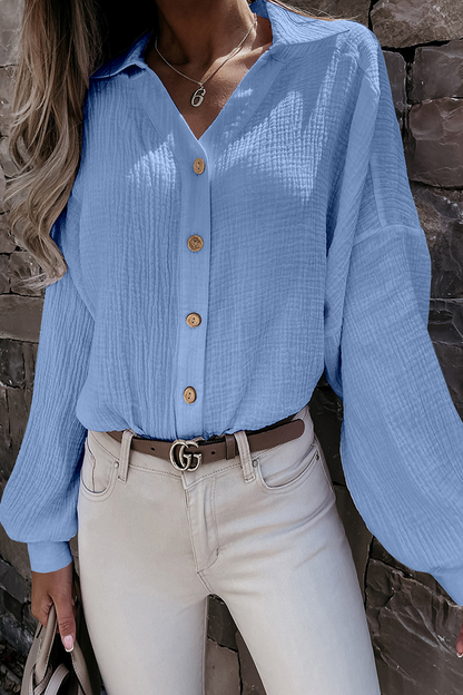 Blouse avec Col Rabattu et Boutons pour Femme | Idéale pour Bureau et Sorties