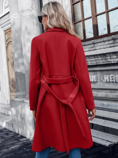 Manteau Femme Avec Ceinture À Nouer Et Revers Crantés | Idéal Pour L'automne Et L'hiver