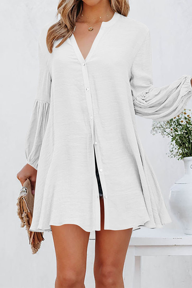 Blouse Longue Avec Col En V Et Manches Longues Pour Femme | Idéale Pour Les Tenues Quotidiennes Et Le Bureau