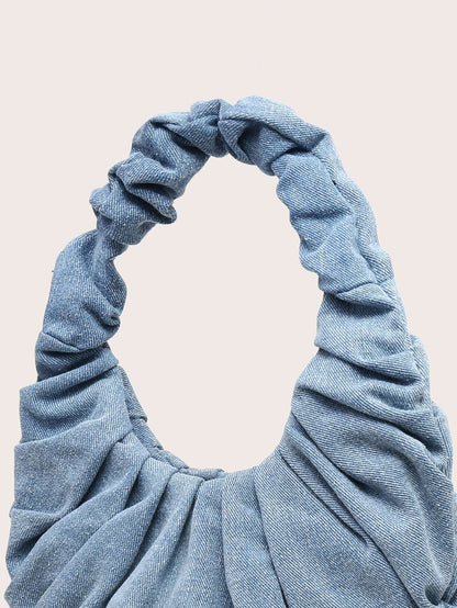Sac À Épaule En Denim Avec Forme Arrondie Pour Femme | Idéal Pour Usage Quotidien Et Sorties