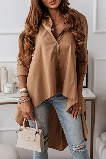 Blouse Longue Asymétrique à Manches Longues pour Femme | Idéale Pour Un Usage Quotidien