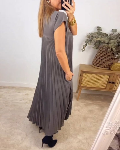Robe Plissée Sans Manches Avec Poches Pour Femme | Idéale Pour le Printemps et l'Été