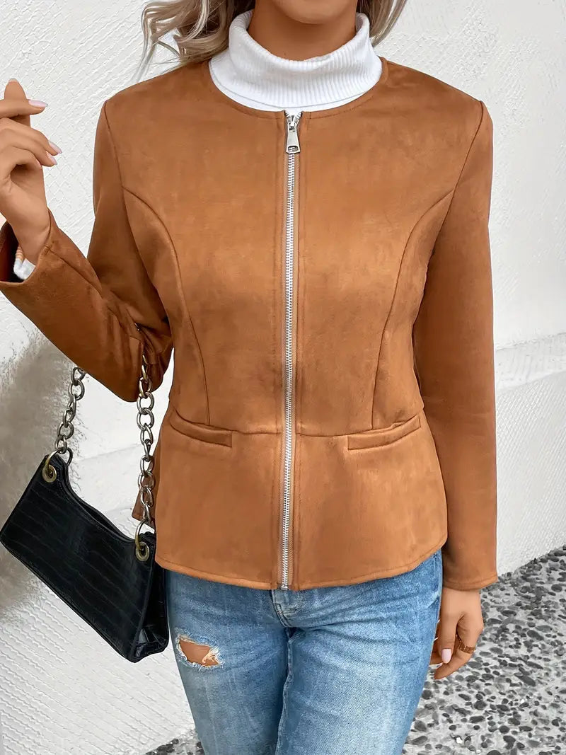 Veste Avec Fermeture Zippée Et Coupe Structurée Pour Femmes | Idéal Pour Les Saisons De Transition
