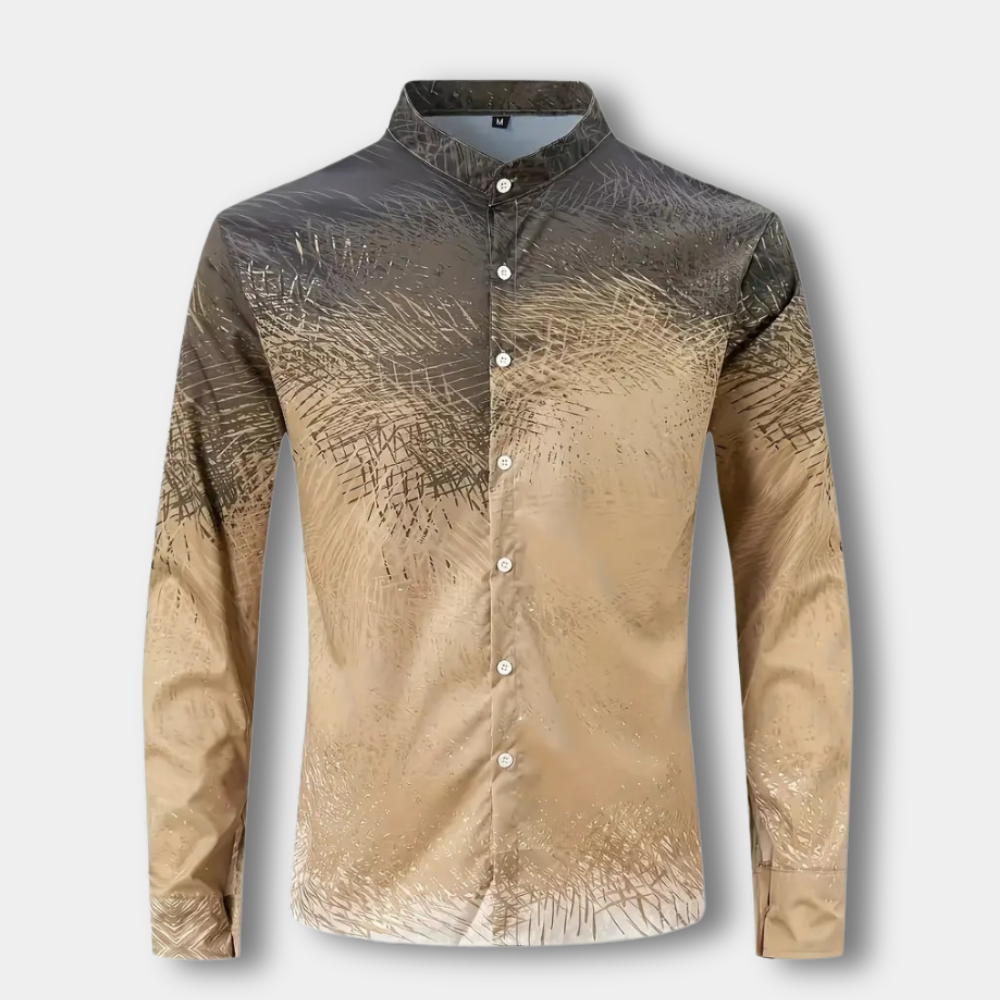 Polo Avec Col Mao Et Motif Imprimé Pour Hommes | Idéal Pour Le Quotidien Et Les Sorties