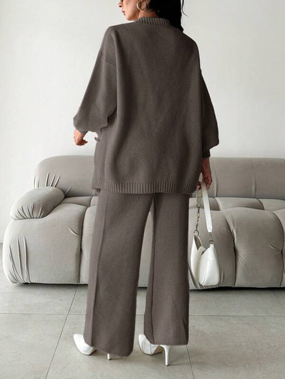 Ensemble Tricoté avec Col en V et Coupe Coordonnée pour Femme | Idéal pour Usage Quotidien