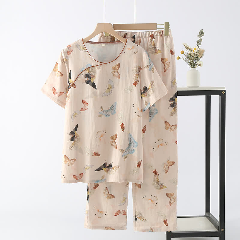 Ensemble Pyjama avec Col à Revers et Pantalon à Jambe Droite pour Adulte | Idéal pour la Maison et le Sommeil