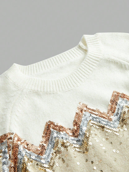 Pull Avec Paillettes Et Manches Raglan Pour Femmes | Idéal Pour Usage Quotidien