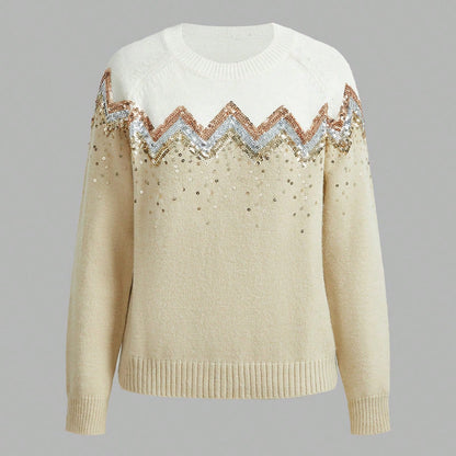 Pull Avec Paillettes Et Manches Raglan Pour Femmes | Idéal Pour Usage Quotidien