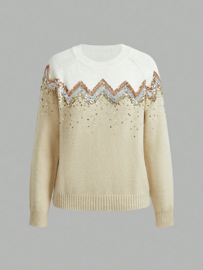 Pull Avec Paillettes Et Manches Raglan Pour Femmes | Idéal Pour Usage Quotidien