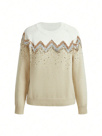 Pull Avec Paillettes Et Manches Raglan Pour Femmes | Idéal Pour Usage Quotidien
