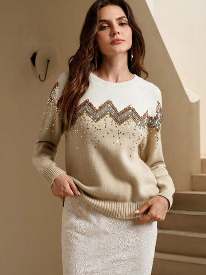 Pull Avec Paillettes Et Manches Raglan Pour Femmes | Idéal Pour Usage Quotidien