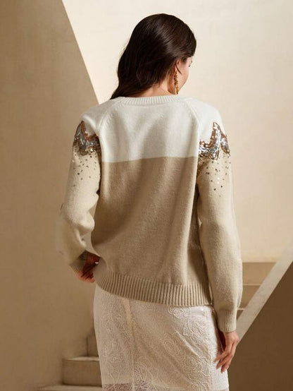 Pull Avec Paillettes Et Manches Raglan Pour Femmes | Idéal Pour Usage Quotidien