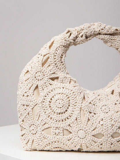 Sac En Paille Avec Structure Florale Ajournée Pour Femme | Idéal Pour Saison Estivale Et Plage