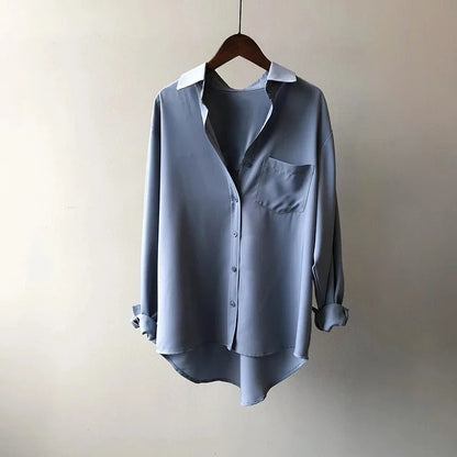 Chemise à Manches Longues avec Poche Frontale pour Femme | Idéale pour un Usage Quotidien