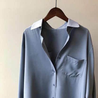 Chemise à Manches Longues avec Poche Frontale pour Femme | Idéale pour un Usage Quotidien