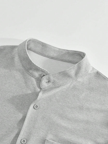 Ensemble avec Chemise À Col Montant Et Pantalon pour Homme | Idéal pour Toutes Les Saisons