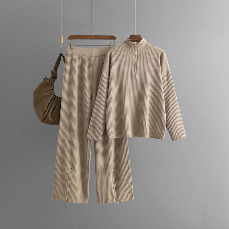 Ensemble Deux Pièces Avec Haut À Fermeture Éclair Et Pantalon Pour Femmes | Idéal Pour Usage Quotidien Et Loisirs