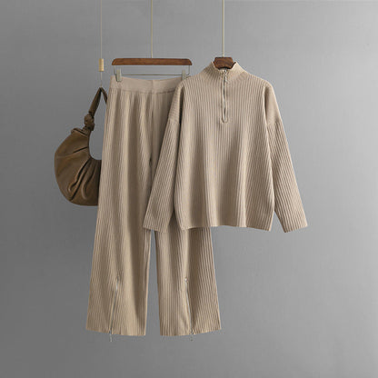 Ensemble Deux Pièces Avec Haut À Fermeture Éclair Et Pantalon Pour Femmes | Idéal Pour Usage Quotidien Et Loisirs