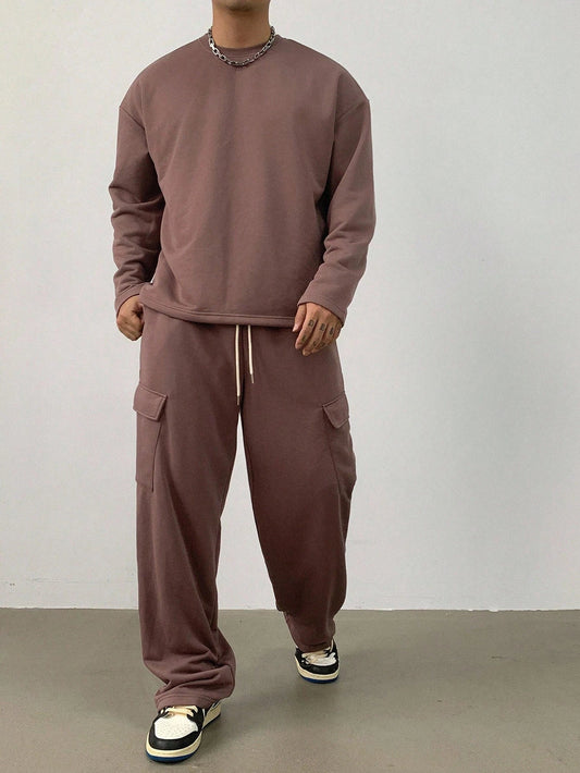Ensemble avec T-Shirt Manches Longues Et Pantalon Cargo pour Homme | Idéal pour Toutes Les Saisons