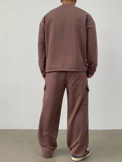 Ensemble avec T-Shirt Manches Longues Et Pantalon Cargo pour Homme | Idéal pour Toutes Les Saisons