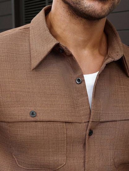 Ensemble Chemise À Manches Longues avec Fermeture Boutonnée Et Pantalon Assorti pour Homme | Idéal pour Usage Quotidien