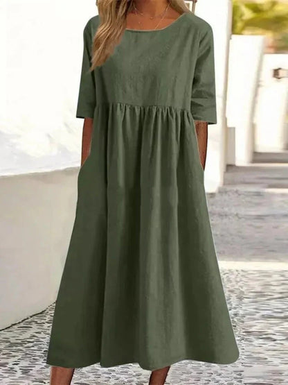 Robe Longue Bleue à Coupe Fluide pour Femme | Idéale pour l’Été