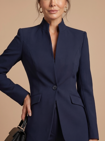 Ensemble tailleur à col montant pour femmes