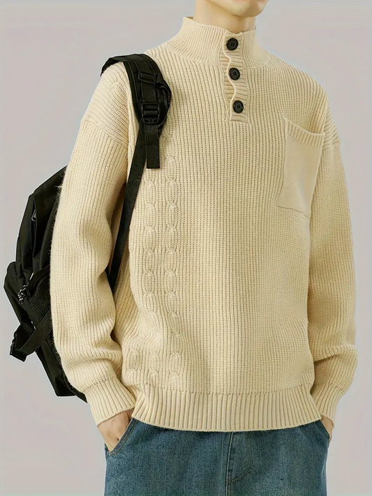 Pull À Col Rond avec Coupe Ajustée pour Homme | Idéal pour L’Automne Et L’Hiver
