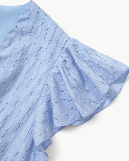Robe Midi Avec Manches À Volants Pour Femme | Idéal Pour Usage Quotidien Et Occasions