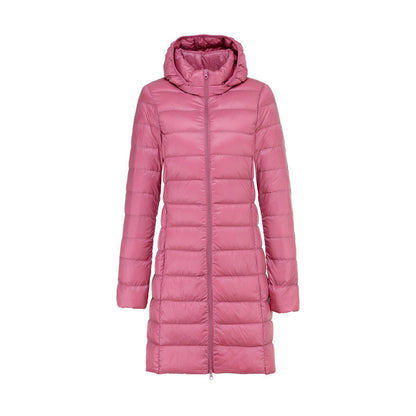 Manteau Long Légèrment Matelassé avec Capuche Amovible pour Femme | Idéal pour l’Hiver