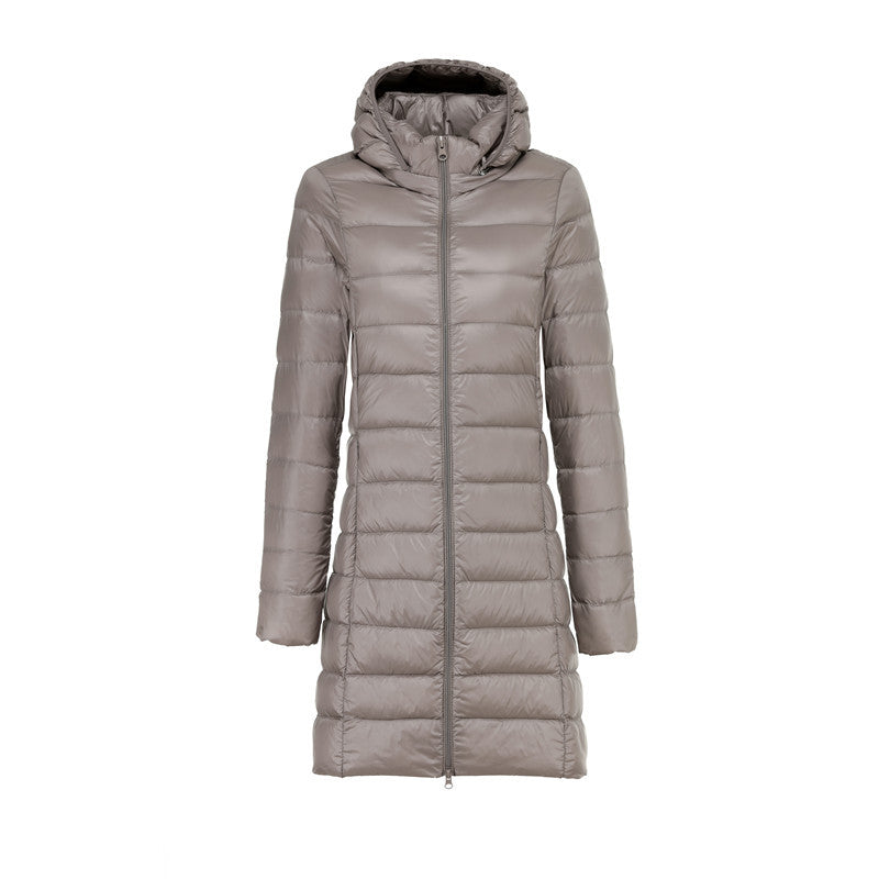 Manteau Long Légèrment Matelassé avec Capuche Amovible pour Femme | Idéal pour l’Hiver