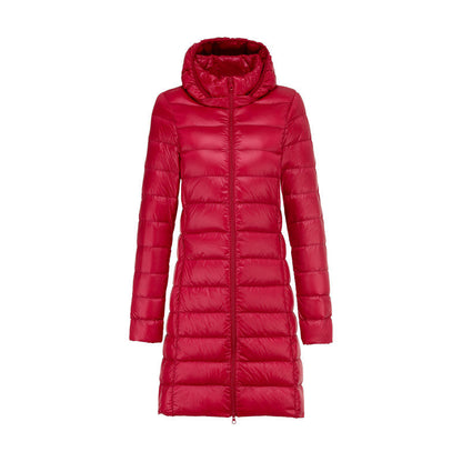 Manteau Long Légèrment Matelassé avec Capuche Amovible pour Femme | Idéal pour l’Hiver